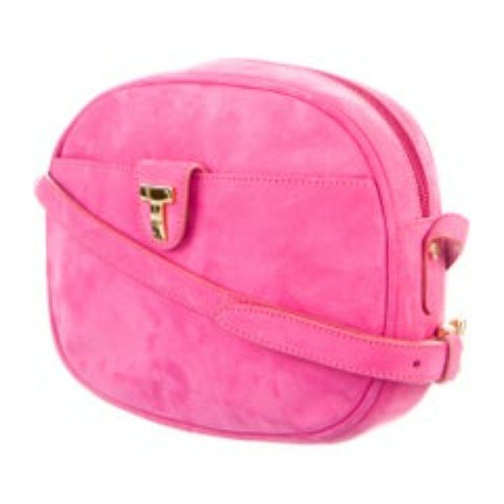 Tiffany & Co Crossbody Vintage Suede Camera Bag - Pink